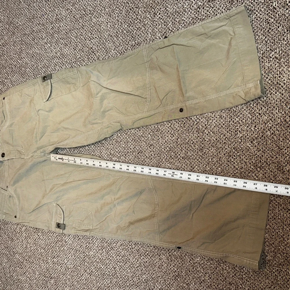 Kuhl Womens 16 Reg Cargo Pants Tan Khaki Roll Up Convertible Hiking Outdoor